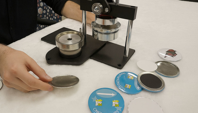 Animation Création de badge pour votre événemement Originale - notre presse à Badge